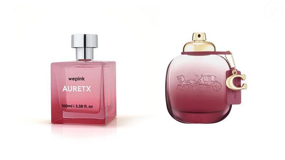 Apontado como semelhante ao Coach Wild Rose, o Auretx, da Wepink, combina groselha preta, frutas verdes e vermelhas nas notas de saída. O coração reúne peônia, rosa e damasco, enquanto a base de patchouli, âmbar, madeiras e musk proporciona um acabamento quente e marcante