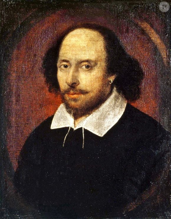 Retratos históricos indicam que o dramaturgo William Shakespeare usava brinco na orelha esquerda no século XVII como no "Retrato de Chandos", óleo sobre tela, atribuído a John Taylor, c. 1610