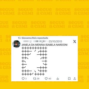 Giovanna Reis ironizou a morte de Isabelle Nardoni em uma postagem antiga do Twitter, atual X, em 2013