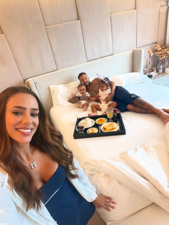 Bruna Biancardi e Neymar tem duas filhas, Mavie e Mel. O jogador se separou de Marquezine em 2018