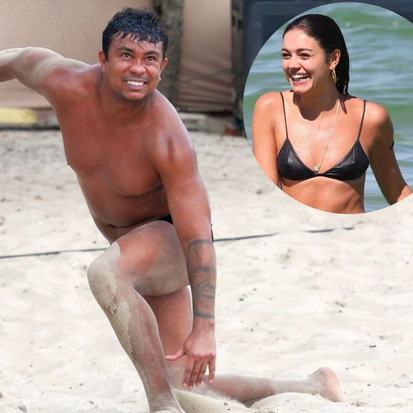 Xamã se descuidou e quase mostrou demais ao jogar futevôlei na praia