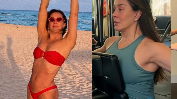 Claudia Raia, aos 59 anos: ‘Tem que fazer musculação. É o músculo que segura o esqueleto’