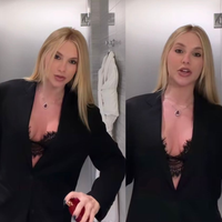 Com decote profundo e lingerie à mostra, Virgínia Fonseca elege look all black sofisticado nos EUA