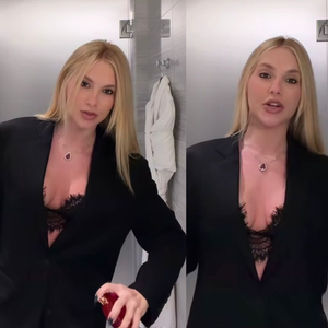 Com decote profundo e lingerie à mostra, Virgínia Fonseca elege look all black sofisticado nos EUA