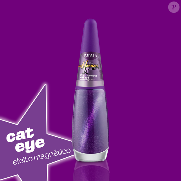 Inspirado em Hannah Montana, o Pop Star World traz um roxo cat eye magnético que lembra os holofotes da vida de estrela pop