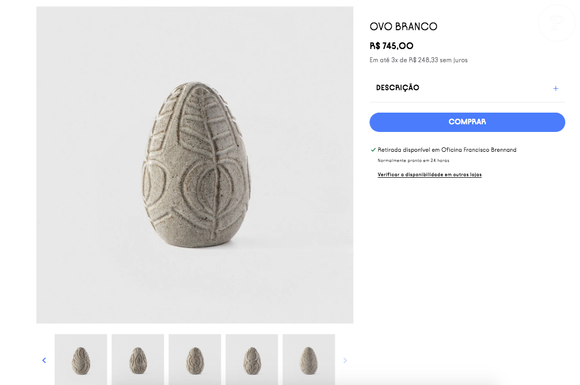 Com um valor de R$ 750 por peça, o Ovo da Vida tem uma proposta simbólica ligada à vida e à criação, temas presentes na obra de Francisco Brennand