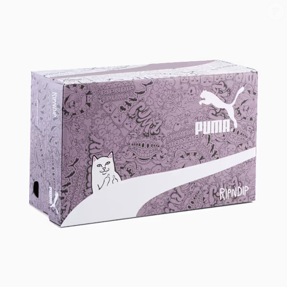 Até o fechamento das informações fornecidas, o Tênis Inverse PUMA x RIPNDIP Unissex estava disponível por R$ 399,99 no site da PUMA, com detalhes de co-branding da parceria