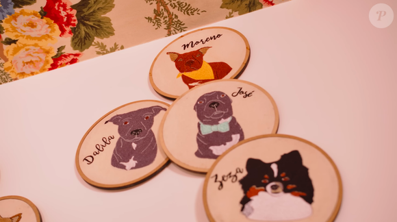 Casal de atores tem diversos quadros com os cachorrinhos da família