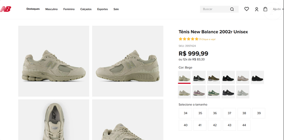 Mesmo sem o modelo Gore-Tex no Brasil, versões similares da linha 2002R surgem como opção mais acessível no mercado nacional