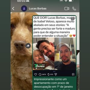 Irmã de Isabel Veloso também postou prints de conversas de Lucas Borbas com ela antes da morte da influencer