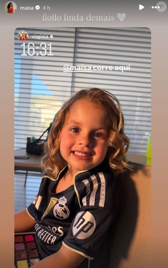 Virgínia também comparou a aparência da filha do meio à da atriz Maisa quando criança