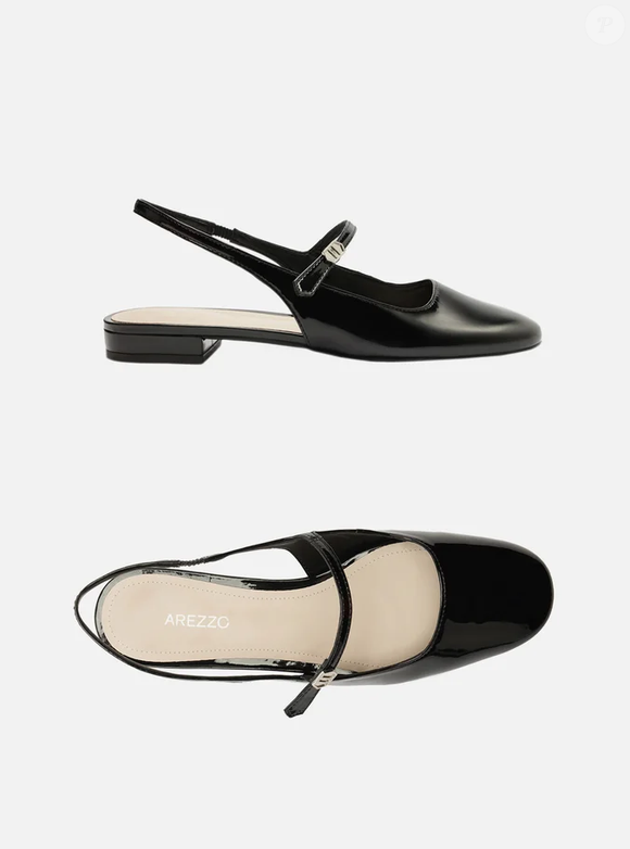 Sapatilha Boneca Preta Verniz Slingback da Arezzo custa R$ 149,90 e revive um dos sapatos preferidos de Grace Kelly
