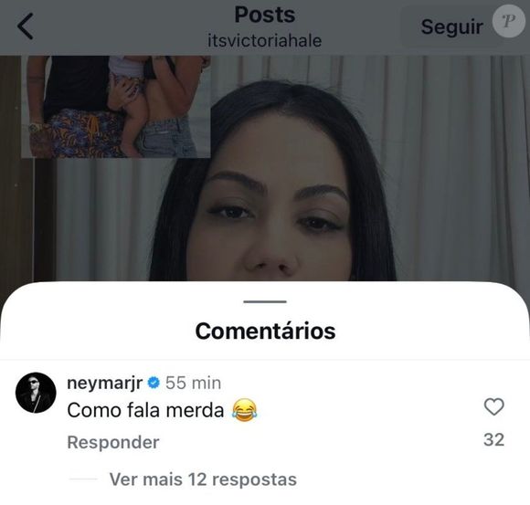 Uma influenciadora afirmou que Bruna Biancardi não foi à festa da mãe de Neymar por causa da presença de Amanda Kimberlly, e o jogador reagiu