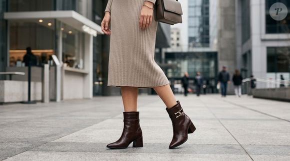 Com salto bloco e detalhe dourado, bota da Shein aposta na sofisticação para transformar os looks da estação