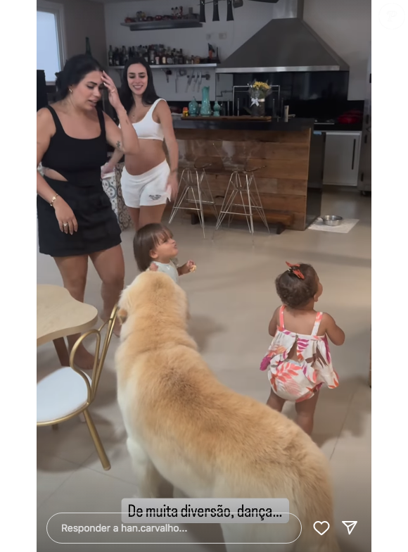 Bruna Biancardi foi vista nos stories de uma amiga aproveitando um tempo com pessoas íntimas, incluindo a irmã Bianca