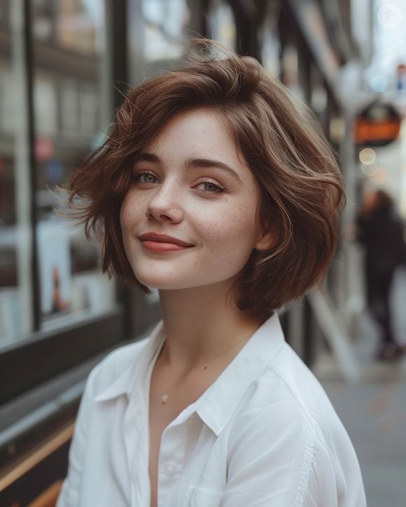 O comprimento do bouncy bob é perfeito para os fios finos, enquanto seu formato faz com que o cabelo se levante, criando um efeito naturalmente volumoso