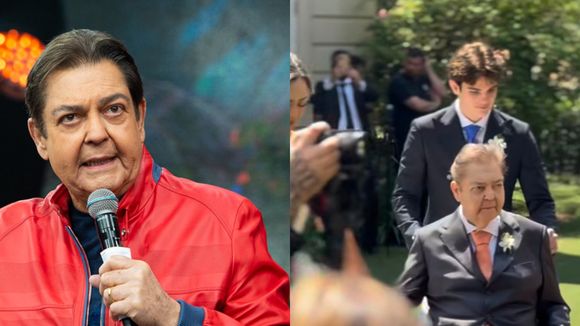 De cadeira de rodas, Faustão aparece pela 1ª vez após novos transplantes e leva a filha ao altar em casamento; veja como apresentador está