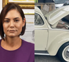 Capô de fusca de Michelle Bolsonaro é revistado e ex-primeira-dama se irrita: 'Cabe um homem de 1,85m?'