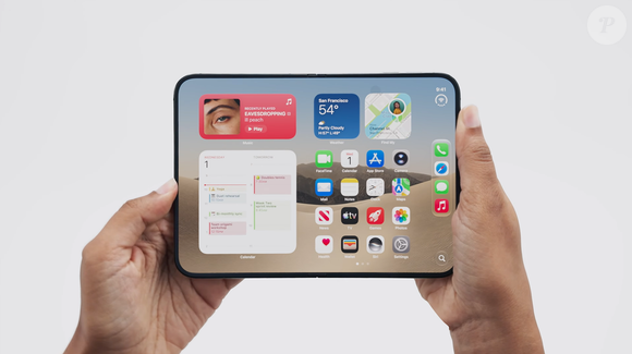 Com formato de livro, o iPhone Duo pode ser usado fechado como um smartphone tradicional ou aberto para ampliar a área de visualização