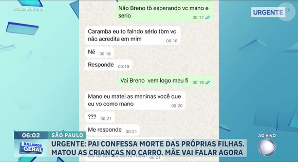Depois do crime, o suspeito confessou o assassinato em mensagem enviada à mãe das crianças
