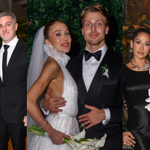 Cruz gigante de Maya Massafera, aplicação de flor de Maíra Cardi e vestido de noiva histórico: os looks dos famosos em casamento de herdeira bilionária que parou SP