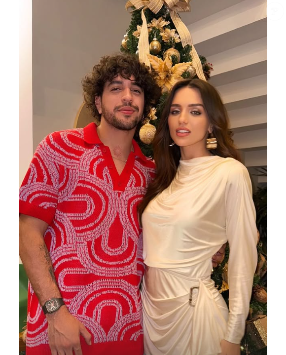 O casal Rafa Kalimann e Nattanzinho no primeiro natal