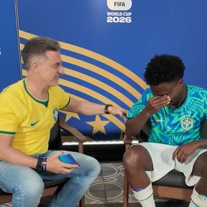 Vini Jr. se emocionou e chorou com o vídeo da avó Nilza