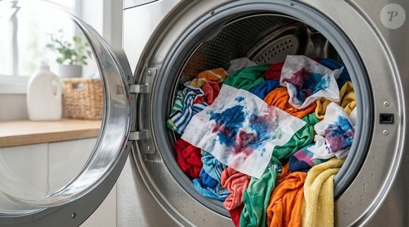 Para evitar novos acidentes na máquina de lavar, folhas absorventes de cor podem ajudar a capturar os pigmentos liberados pelas roupas e reduzir o risco de transferência de tinta entre as peças