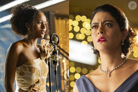 Clarice (Carol Castro) fica surpresa com o retorno de Beatriz (Duda Santos)