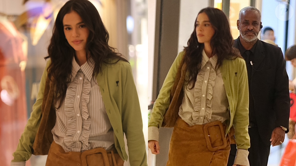 Consulta médica ou semana de moda? Nada 'basiquinha', Bruna Marquezine aposta em look de quase R$ 17 mil para ir ao dermatologista no Leblon