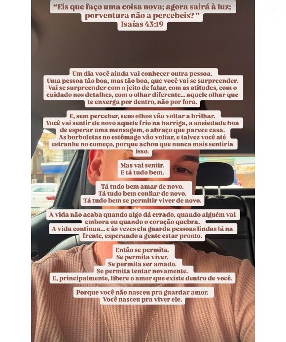 Lucas Borbas postou grande reflexão na web, 3 meses após morte de Isabel Veloso