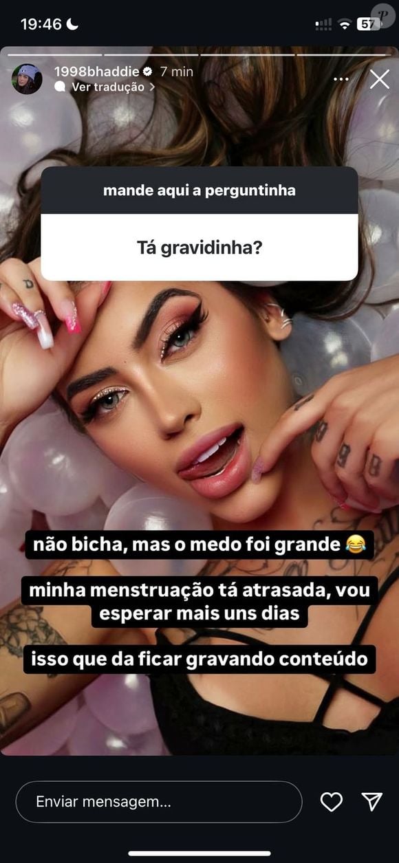 Mirella tranquiliza fãs em perfil secundário: 'Não estou grávida, mas o medo foi grande'