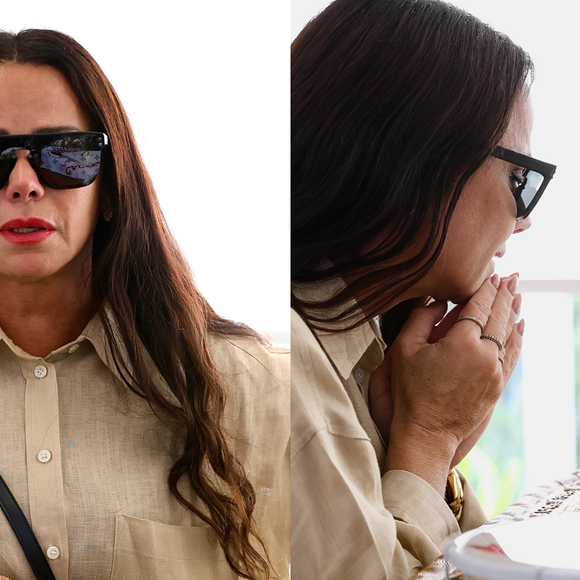 Viviane Araujo faz carinho no corpo de Bira Presidente em velório e fundador do Fundo de Quintal ganha homenagem de Zeca Pagodinho