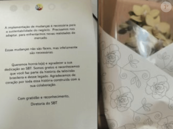 Diretoria do SBT enviou flores da mesma empresa para os funcionários demitidos na época