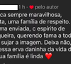 Perfil de Angélica curtiu o comentário da internauta
