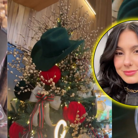 Ana Castela apostou em um tema country para sua decoração natalina e trouxe para sua árvore elementos que combinam muito com ela, como botas, notas musicais e trechos de música. Essa boiadeira tem personalidade!