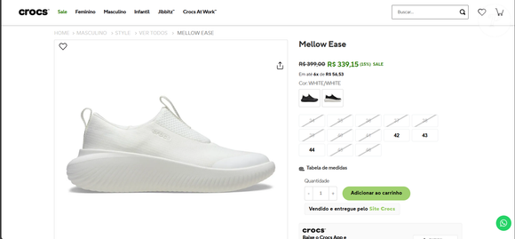 À venda no site oficial da Crocs Brasil por R$ 339,15, o modelo marshmallow reforça que nunca é tarde para rever antigos preconceitos fashion