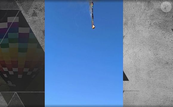 Quando a maioria das pessoas pulou do balão, este voltou a subir e foi tomado pelo fogo