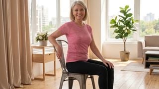 Um especialista em mobilidade propõe uma rotina de cinco exercícios de pilates na cadeira, ideal para pessoas com 60 anos; é simples, segura e acessível