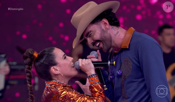 Após polêmica com Dado Dolabella, Wanessa e Luan Pereira cantaram com os rostos colados no 'Domingão'