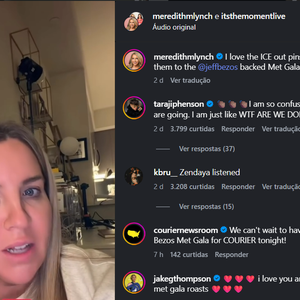 De acordo com Meredith Lynch, influenciadora que viralizou ao comentar a polêmica, Jeff Bezos seria parte do debate que motivou críticas públicas ao Met Gala 2026 nas redes sociais