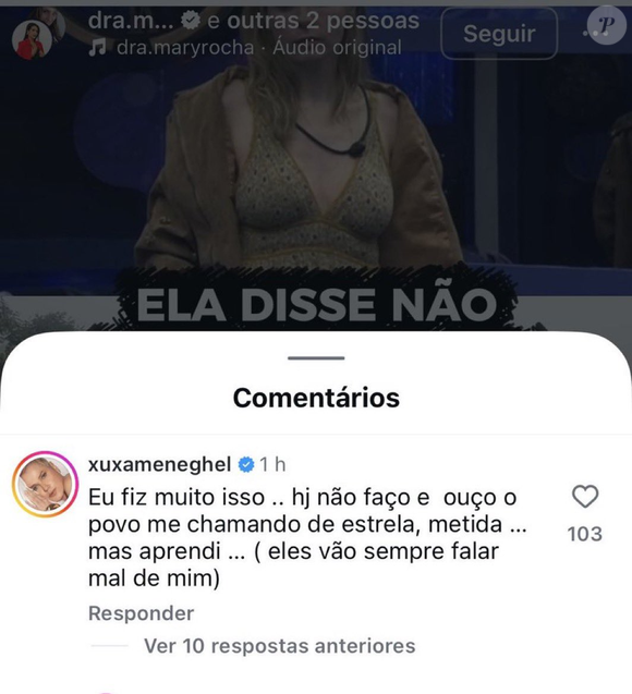 Xuxa Meneghel saiu em defesa de Ana Paula Renault após a polêmica envolvendo o vestido no Big Brother Brasil