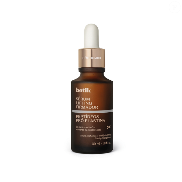 Sérum Lifting Firmador (O Boticário) -30ml | R$ 153,90 - a fórmula utiliza um blend de peptídeos capaz de estimular 300% mais elastina e proporcionar efeito lifting imediato já na primeira aplicação, além de promover melhora progressiva do contorno facial ao longo do uso