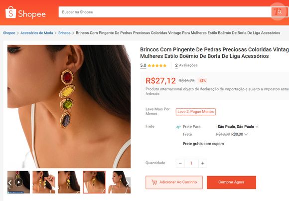 Brinco de Virgínia custa na Shopee apenas R$ 27