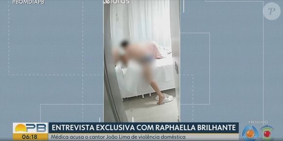 Câmeras flagraram João Lima agredindo Raphaella Brilhante, sua então mulher: cantor ficou 4 meses preso, mas medidas protetivas a favor da médica seguem válidas