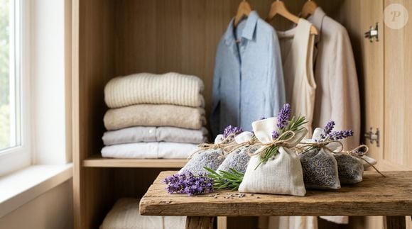 A lavanda aparece como uma alternativa natural para perfumar as roupas e deixar um aroma agradável dentro do armário