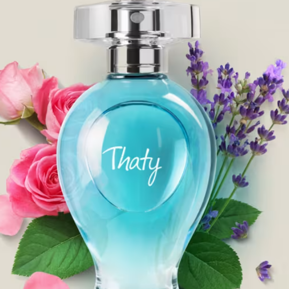Perfume para aliviar a ansiedade: o Thaty Desodorante Colônia, de O Boticário, é uma ótima alternativa, exalando suavidade e frescor com lavanda, eucalipto, gerânio e musk.