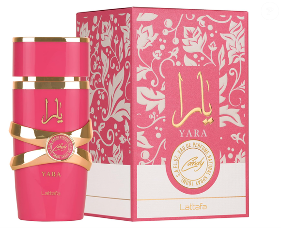 O perfume árabe feminino Yara Candy, de Lattafa.