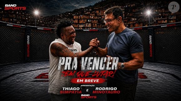 Rodrigo Minotauro estreou, nesta semana, o programa 'Pra vencer tem que lutar', no BandSports, ao lado do comunicador Thiago Simpatia