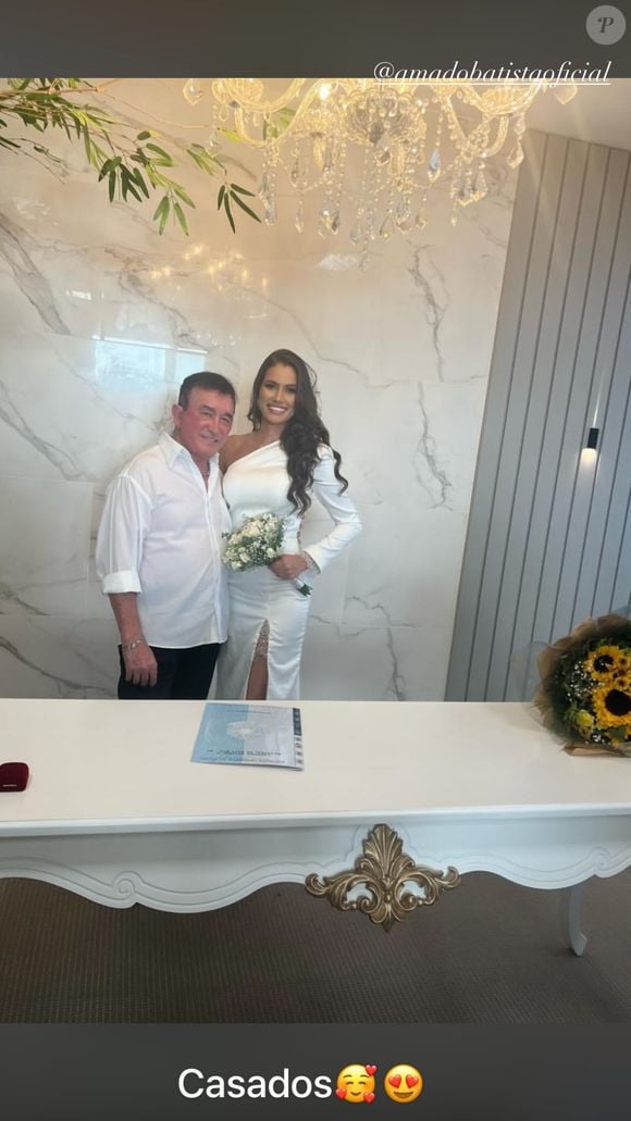 Casamento de Amado Batista e Calita Franciele: cantor tem 74 anos, 51 anos mais velho que Miss
